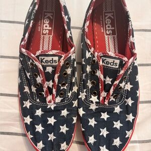 Keds Blue and White Patriotic Canvas Sneakers